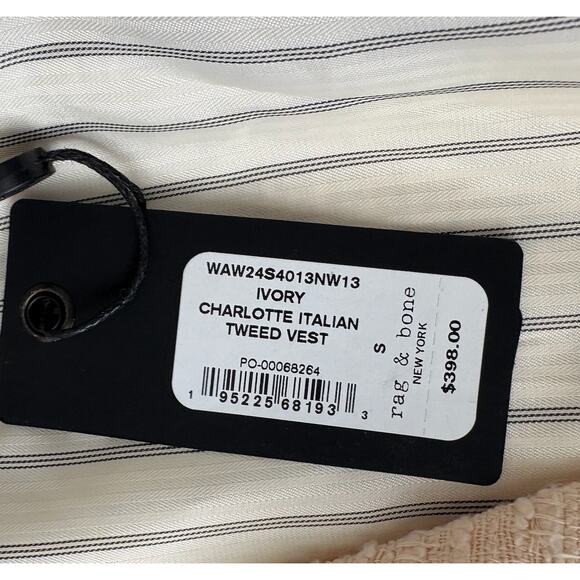 Rag & Bone Charlotte Tweed Vest | Italian Fabric | Size S | New with Tags $398 - Picture 7 of 11